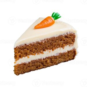 Delicious carrot cake slice with cream cheese frosting